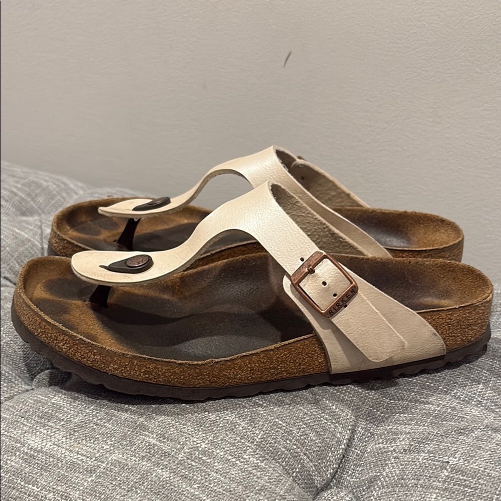 Birkenstock Ginza Sandals with Classic Cork Footbed pearled pink